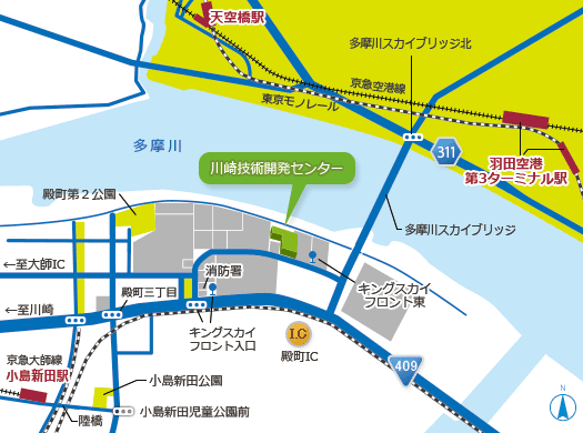 川崎技術開発センターへのアクセス